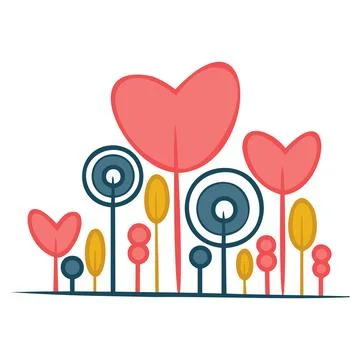 Simple abstract Love decor. Elements for banners and cards. Stock Illustration
