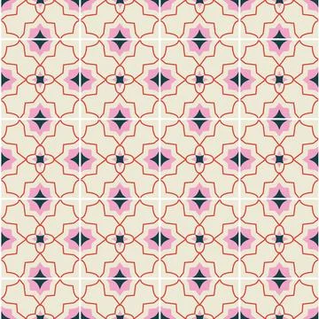 Simple abstract modern tiled seamless pattern. Cute line vector pink design for Stock Illustration