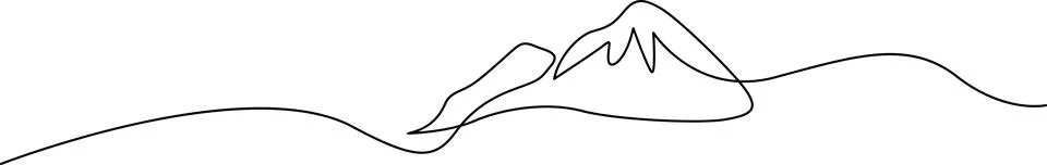 Simple abstract mountain and wave illustration Vector Stock Illustration