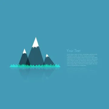 Simple Abstract Mountain Background with Place for Your Text Illustrazione stock
