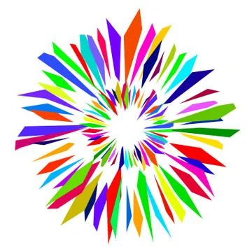 Simple abstract multicolored rainbow flower Stock Illustration