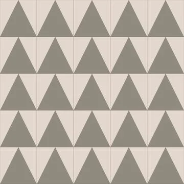 Simple abstract ornament of a floor tile. Green brown triangles on a square.. Stock Illustration