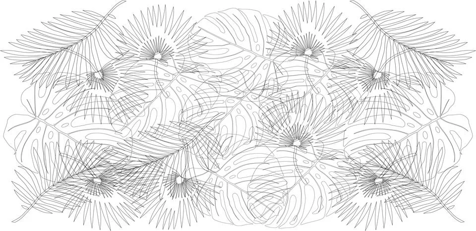 A simple abstract pattern of palm leaves. Vector illustration Stock Illustration