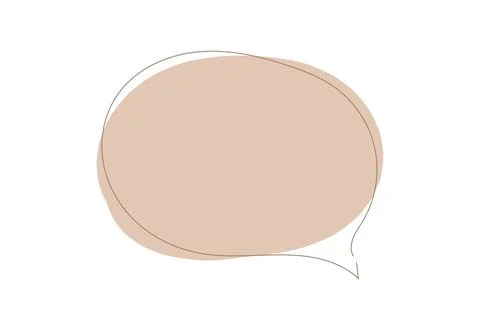 A simple, abstract representation of a speech bubble in a neutral beige tone Stock Illustration