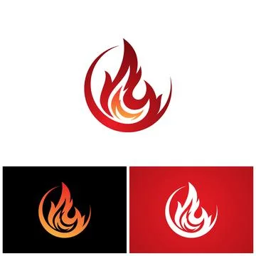 Simple abstract round fire flame vector icon for graphic design イラスト素材