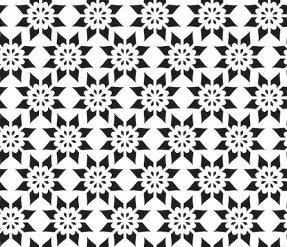 Simple Abstract Seamless Pattern of Flower, Vector Illustration Stock Illustration