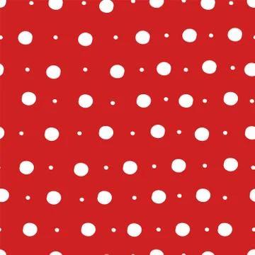 Simple abstract seamless patterns with dots. Holiday theme in red for wrapping Stock Illustration