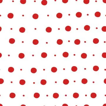 Simple abstract seamless patterns with dots. Holiday theme in red for wrapping Stock Illustration