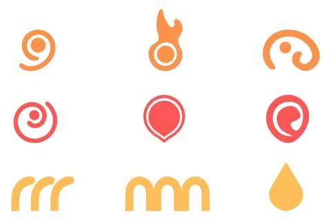 Simple abstract shape design set Stock Illustration