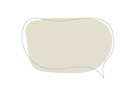 A simple, abstract speech bubble graphic with a muted beige fill Stock Illustration
