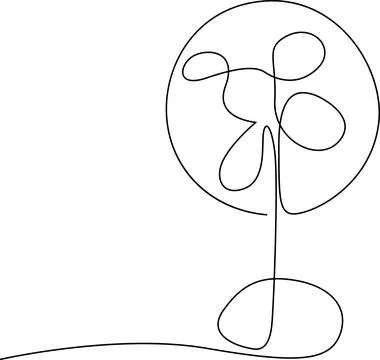 Simple abstract tree with curved branches illustration Vector Stock Illustration