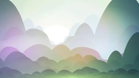 Simple Abstract Valley Landscape  - Vector Illustration Stock Illustration