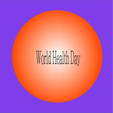 Simple abstract vector concept of world health day with a red gradient ball p Stock Illustration