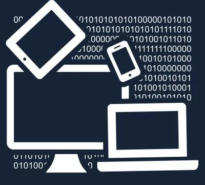 Simple abstract vector dark  backdrop - information technology concept Stock Illustration