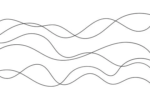 Simple abstract wave pattern, irregular black and white decoration Illustrazione stock