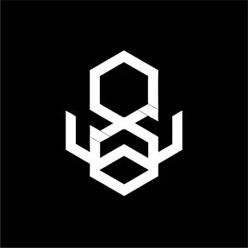 SIMPLE abw, awb, aow initials geometric shape VECTOR logo and icon Illustrazione stock