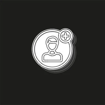 Simple Add Friend Vector Icon Stock Illustration