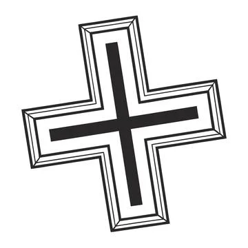 Simple 'Add New' plus icon on white, vector graphic. Stock Illustration