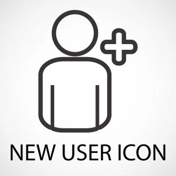 Simple add new user icon, vector Stock Illustration