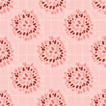 Simple african seamless patern with dot circles. Traditional ornament on soft Stock Illustration
