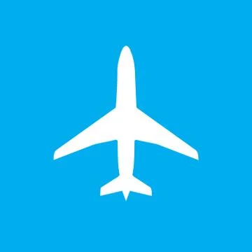 Simple airplane icon Stock Illustration