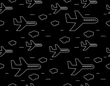 Simple airplane seamless pattern Stock Illustration