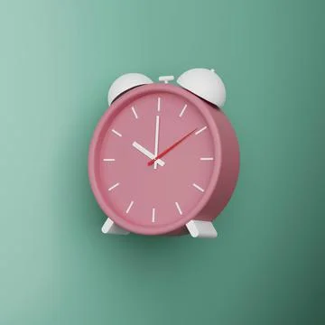 Simple alarm clock icon 3D render illustration Stock Illustration