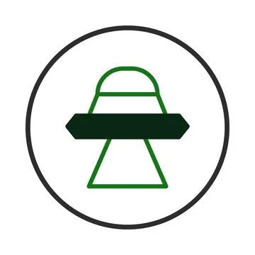 Simple alien encounter depiction with abstract line art creating a minimal .. Stock Illustration