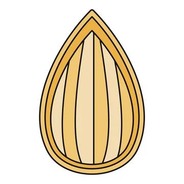 Simple almond nut drawing representing healthy snack Stock Illustration