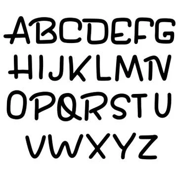 Simple alphabet. Modern font. Vector illustration. Stock Illustration