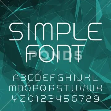 Simple alphabet vector font in outline style Illustration #72810720