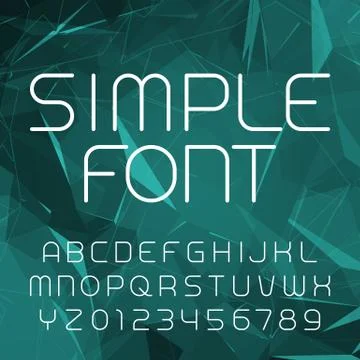 Simple alphabet vector font in outline style Stock Illustration