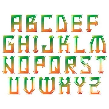 Simple alphabet on white background.Art font.Vector illustration. Stock Illustration
