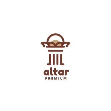 Simple altar with pillars minimalist structure building Ilustración de archivo