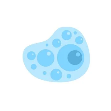 Simple amoeba microorganism cell with nucleus and vacuoles Stock Illustration