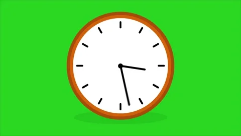 Simple Analog Clock at 60 minutes Isolated on Green background and motion v.. Stock Footage 322716750