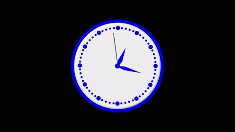 Simple analog clock face displays corporate office working hours. Professio.. Stock Footage 337817359