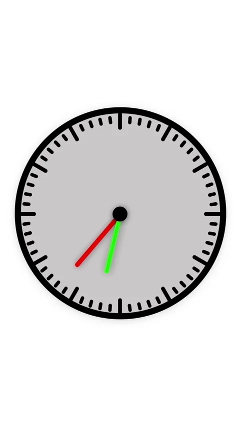 Simple Analog Clock Face with Gray Dial, animated Black Minute Markers, and.. Stock Footage 337463279