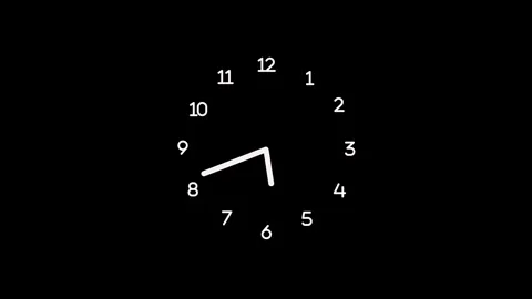 Simple analog clock face minimal design and no frame showing a late evening.. Stock Footage 337180945
