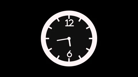Simple analog clock with frame and hands showing time on a clean dark desig.. Stock Footage 337178756