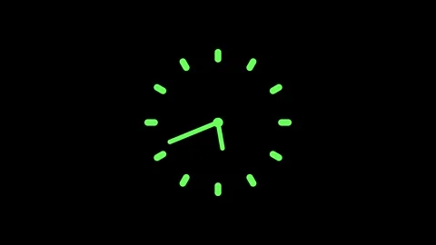 Simple analog clock icon minimal hands and tick marks animation Stock Footage 336884932