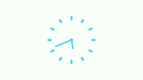 Simple analog clock icon minimal hands and tick marks animation Stock Footage 336884952