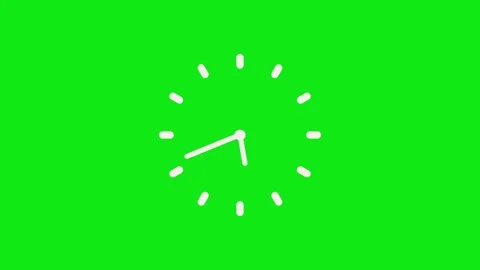 Simple analog clock icon minimal hands and tick marks animation Stock Footage 336884961