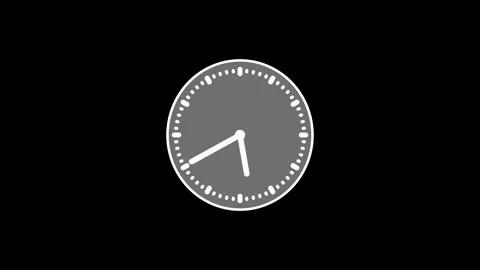 Simple analog clock icon showing time and deadlines animation Stock Footage 336884827