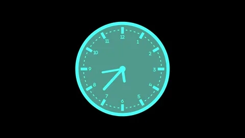 Simple analog clock isolated with a clean minimalist design animation Stock Footage 337178723
