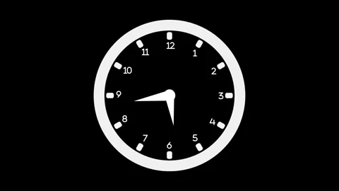 Simple analog clock isolated with frame and hands animation Stock Footage 337178593