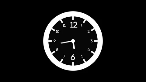 Simple analog clock with numbers and hands showing time minimal design anim.. Stock Footage 337181012