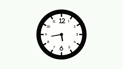 Simple analog clock with numbers and hands showing time minimal design anim.. Stock Footage 337181033