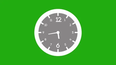 Simple analog clock with numbers and hands showing time minimal design anim.. Stock Footage 337181046