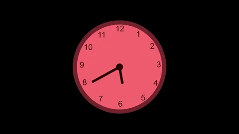 Simple analog clock showing time isolated and minimal animation Stock Footage 336884966